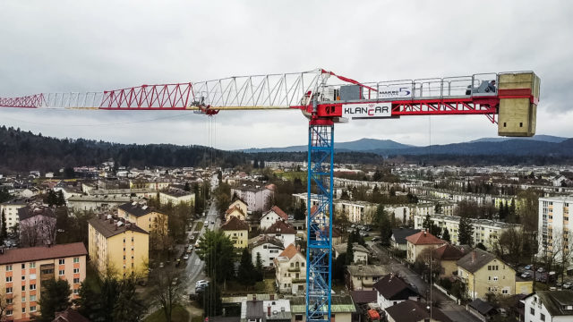 Klančar Cranes at work across multiple jobsites in Slovenia and Croatia with Raimondi flattops